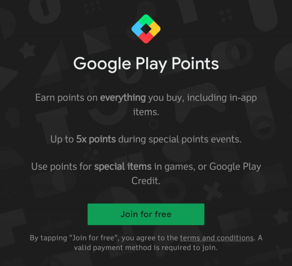 free join google play points